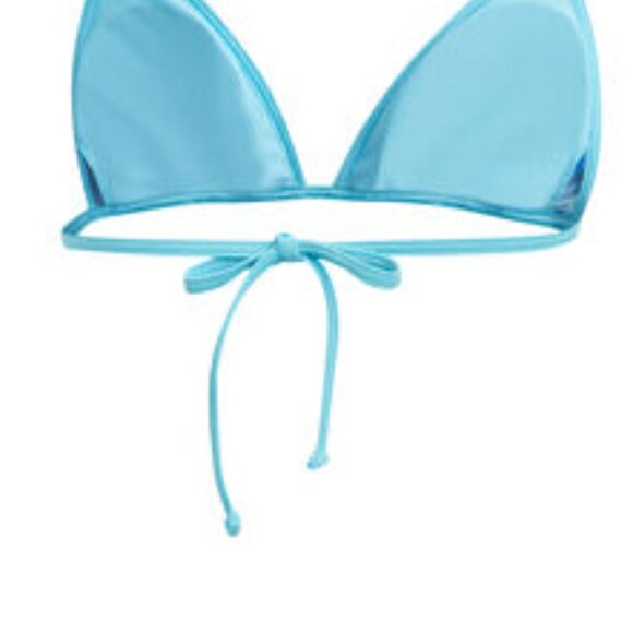 Adidas womens 36" Parley Beach Bikini 2-Piece Swimsuit Blue/Hi-Res Yellow DQ3175 - Picture 8 of 13